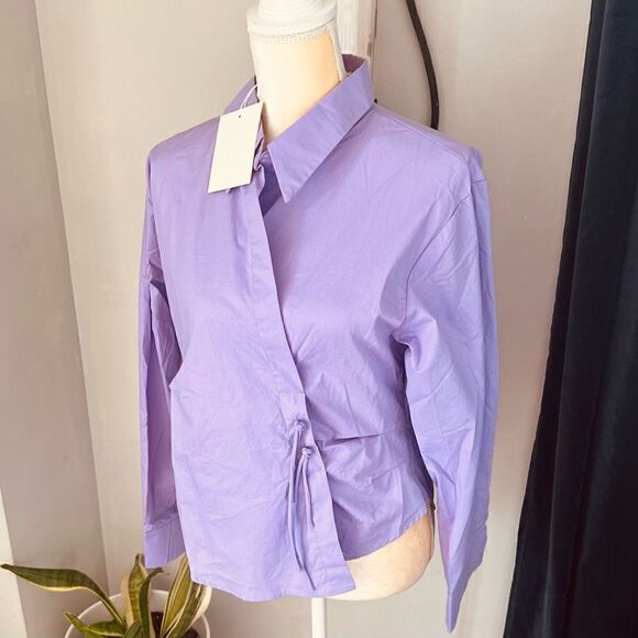 70/21 High-Low Long Sleeve Top, Designer Luxury, Large. Purple, NWT - Picture 8 of 15